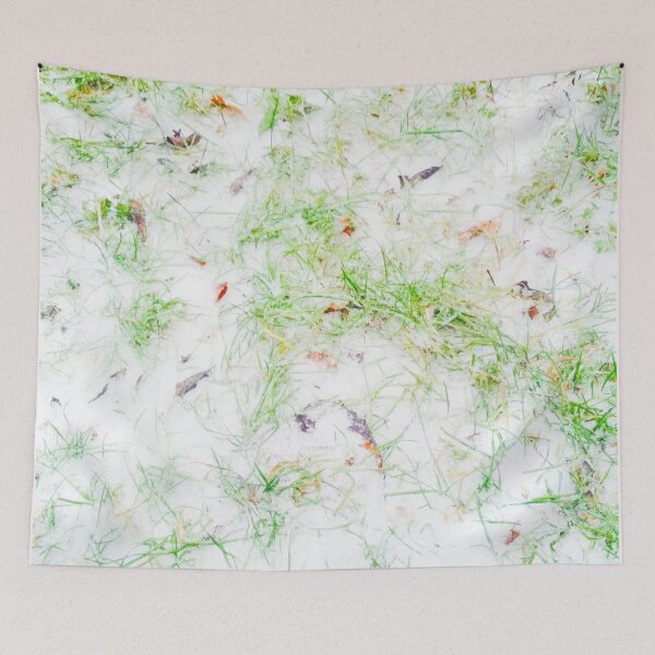 Item preview, First snow, natural background, green grass covered with snow  designed and sold by helenkaiy.