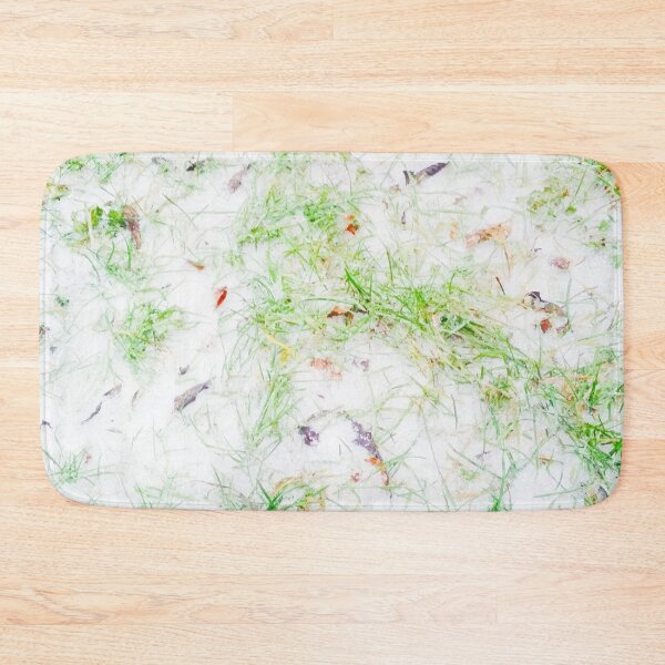 Item preview, First snow, natural background, green grass covered with snow  designed and sold by helenkaiy.