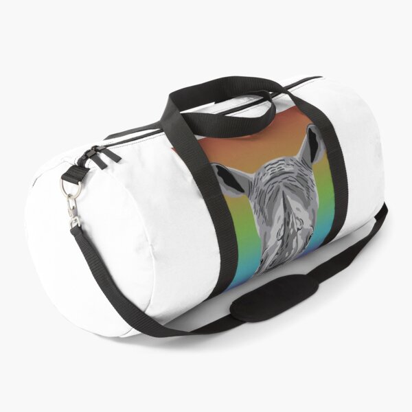 Item preview, White Rhino face on rainbow designed and sold by GeoCreate.