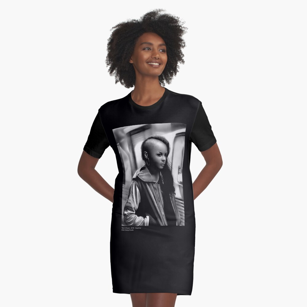 In Transit (Graphite drawing) Graphic T-Shirt Dress
