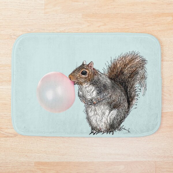 Bubblegum Squirrel Bath Mat
