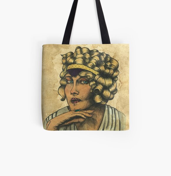 Woman With Headband All Over Print Tote Bag
