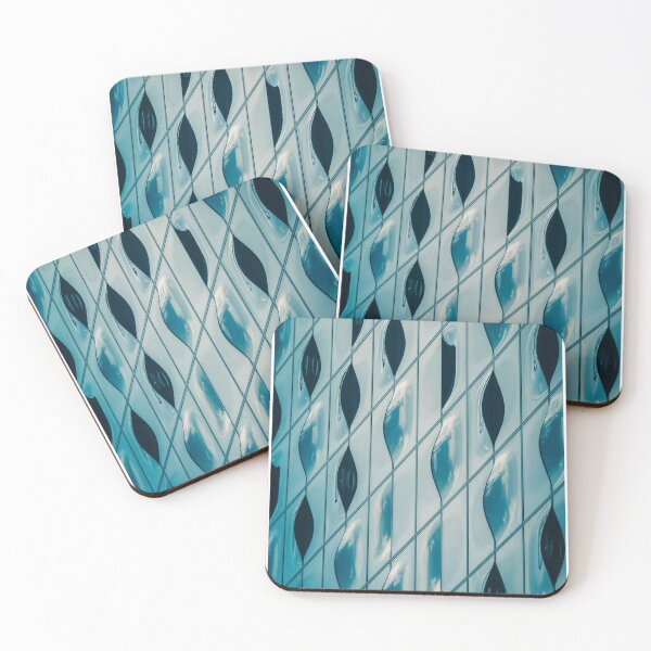Elbphilharmonie in Hamburg by day, blue sky, pattern / background Coasters (Set of 4)
