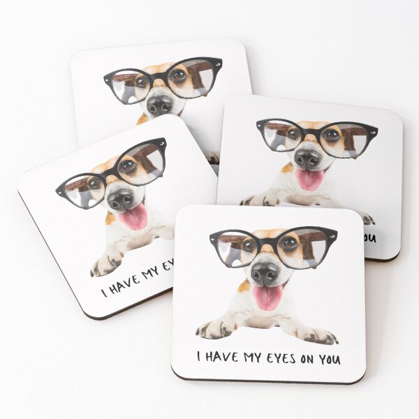 Item preview, I have my eyes on you. Funny Jack Russell terrier in oversized reading glasses. designed and sold by JellyBeenzz.