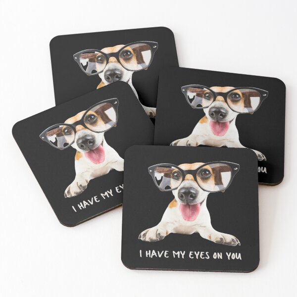 Item preview, I have my eyes on you. Funny Jack Russell terrier in oversized reading glasses. designed and sold by JellyBeenzz.