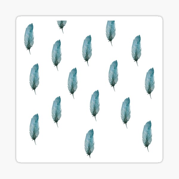 Blue feather pattern Sticker