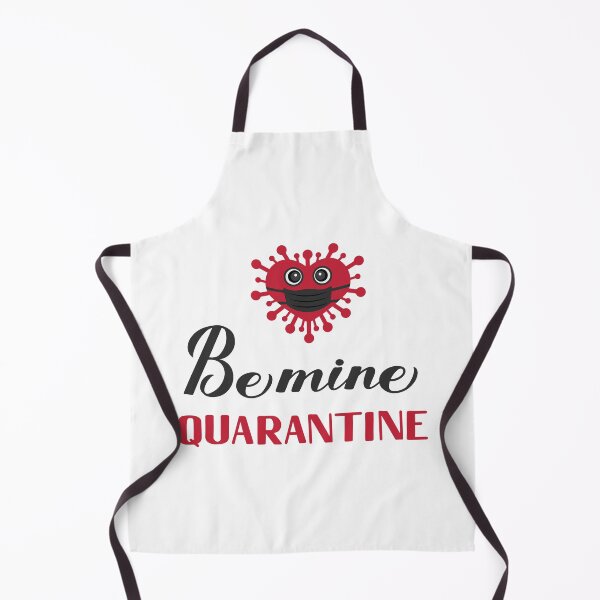 Item preview, Be Mine Quarantine lettering with cute virus wearing mask designed and sold by LaBelezoka.