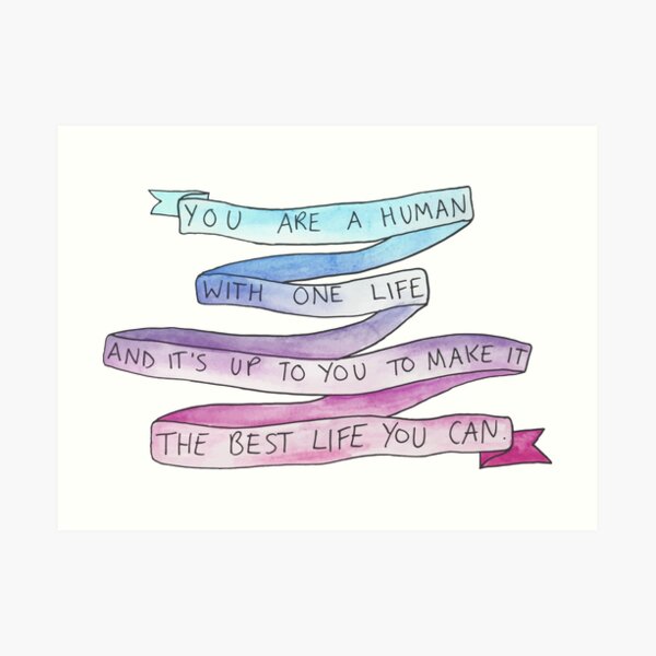 danisnotonfire Life Motivation Quote (blue/pink gradient) | Art Print