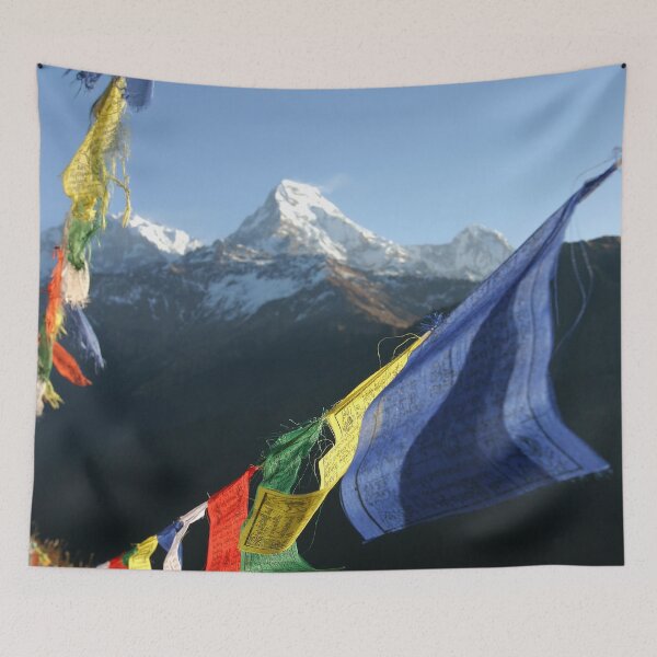 Item preview, Buddhist Prayer Flags with Himalaya mountain peaks designed and sold by Melissa Peltenburg.