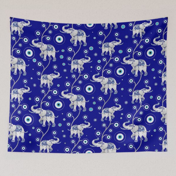 Item preview, Evil Eye Elephant Good Luck amulet pattern   designed and sold by k9printart.