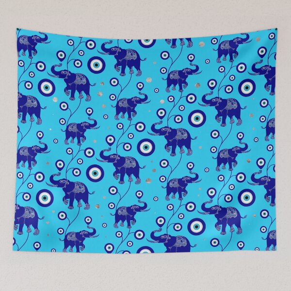 Item preview, Evil Eye Elephant Good Luck amulet pattern   designed and sold by k9printart.