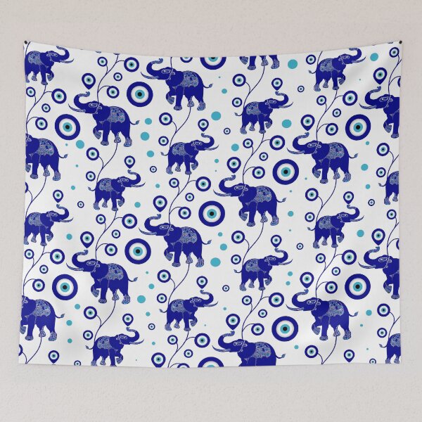 Item preview, Evil Eye Elephant Good Luck amulet pattern   designed and sold by k9printart.