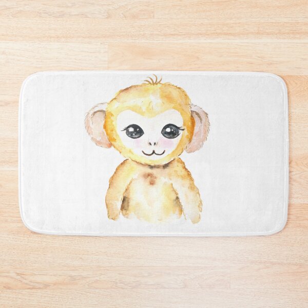 Item preview, hand painted cute baby monkey watercolor  designed and sold by ColorandColor.