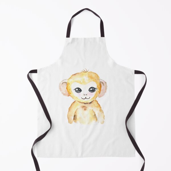 Item preview, hand painted cute baby monkey watercolor designed and sold by ColorandColor.