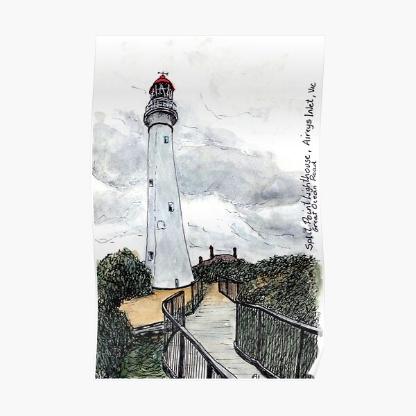 Australian Scene - Split Point Lighthouse, Aireys Inlet, Great Ocean Road, Vic, Aus. Poster