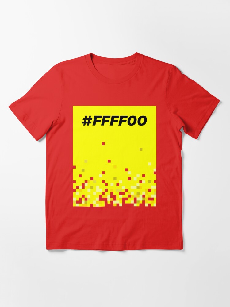 Hex Code Pixel Art Color Block Yellow #FFFF00 Lightweight Hoodie