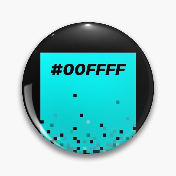 Item preview, Hex Code Pixel Art Color Block Cyan #00FFFF designed and sold by ClickForMore.