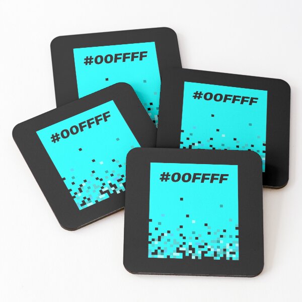 Item preview, Hex Code Pixel Art Color Block Cyan #00FFFF designed and sold by ClickForMore.