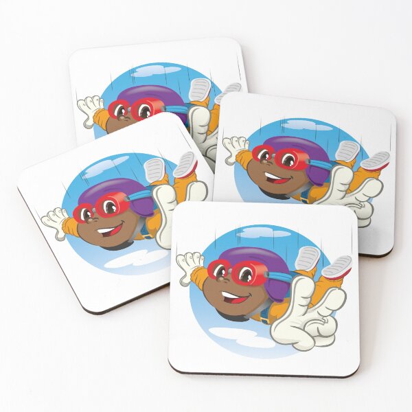 Item preview, Afro-descendant boy child illustration parachuting. Ideal for materials about extreme and institutional sports designed and sold by LucianoCosmo.