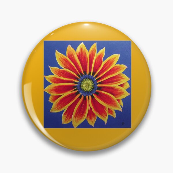 Artikelvorschau, Gazania Gemälde auf Gelb von Heather Holland entworfen und verkauft von Heatherian.