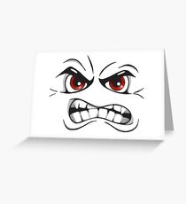 Angry Face Art Drawing Greeting Card
