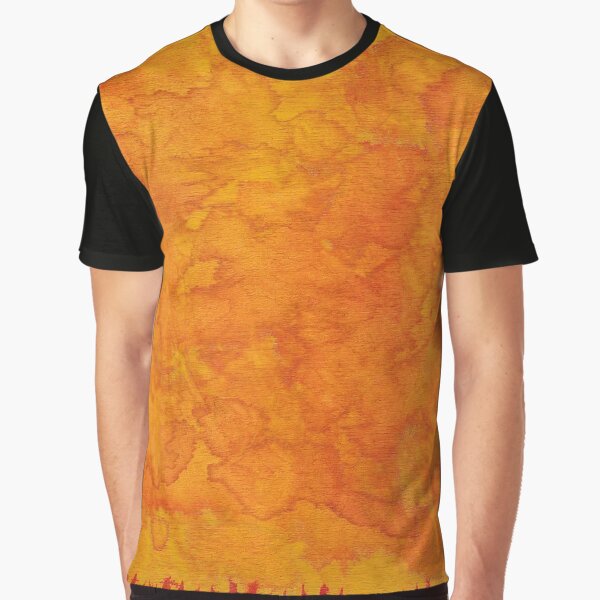 Orange Abstract Watercolor Graphic T-Shirt