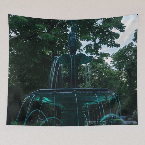 Item preview, Demeter Fountain Plovdiv - Olympian Greek Goddess in Cool Emerald Light designed and sold by Georgia Mizuleva.