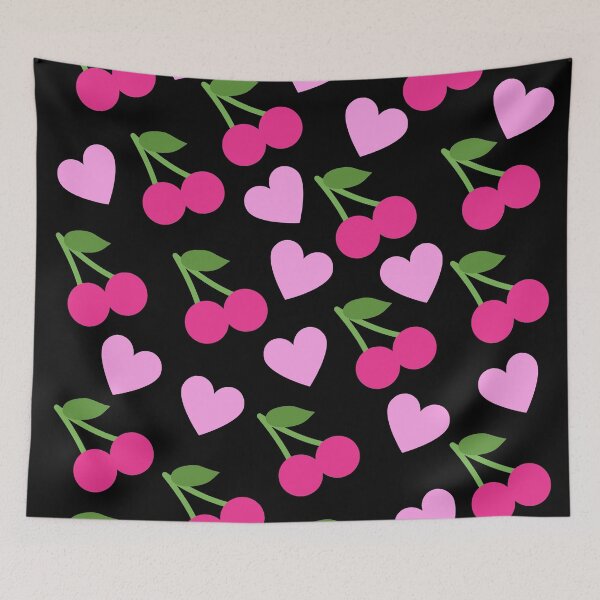 Item preview, Cute Cherries and Hearts Pattern designed and sold by SunfullyYours.