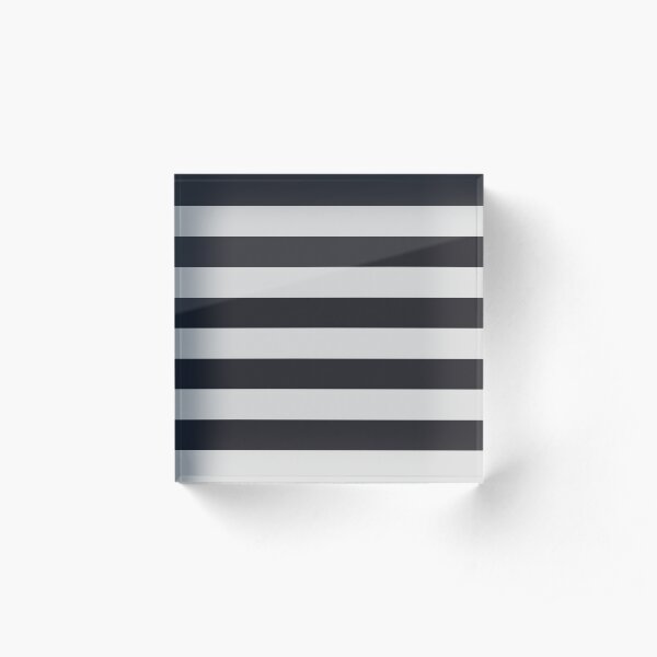 Stripes in navy and grey Acrylic Block