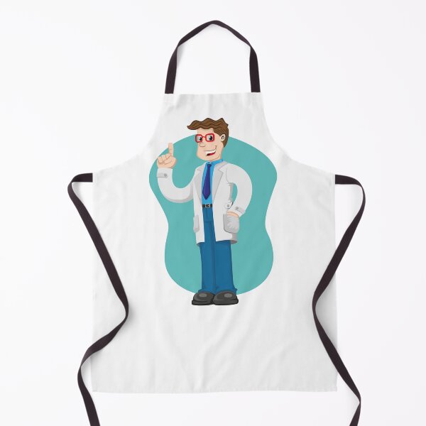Item preview, Illustration caucasian man in lab coat, doctor, professor or pharmacist with hand in pocket explaining. Ideal for institutional and training materials designed and sold by LucianoCosmo.