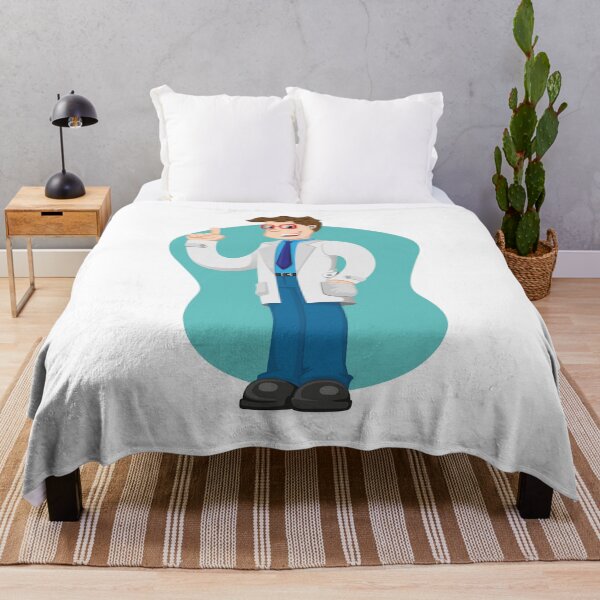 Item preview, Illustration caucasian man in lab coat, doctor, professor or pharmacist with hand in pocket explaining. Ideal for institutional and training materials designed and sold by LucianoCosmo.