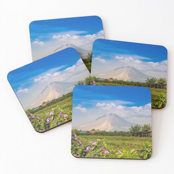 Item preview, A view of Mount Sinabung over agricultural land in North Sumatra, Indonesia designed and sold by SnapTPhotograph.