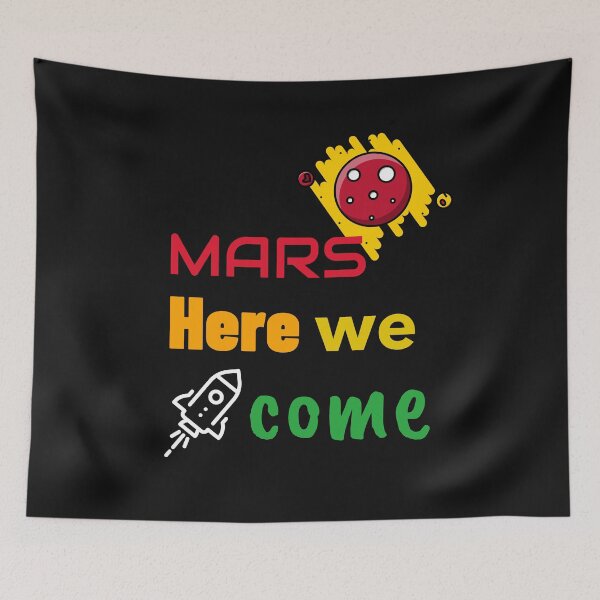 Artikelvorschau, Mars hier kommen wir, Stadt auf dem Mars, kolonisieren den Mars, 2021 entworfen und verkauft von DiscGolfTees.