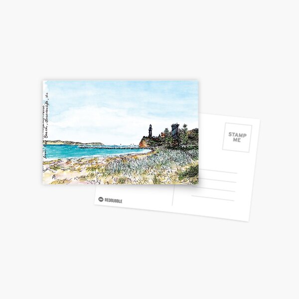 Australian Scene - Pier Beach, Queenscliffe, Vic, Aus. Postcard