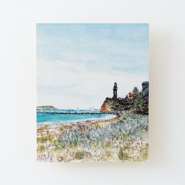 Australian Scene - Pier Beach, Queenscliffe, Vic, Aus. Wood Mounted Print