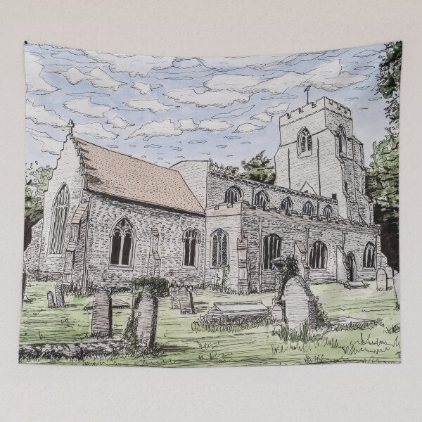 Item preview, English Suffolk Church Painting designed and sold by Tom Crittenden.
