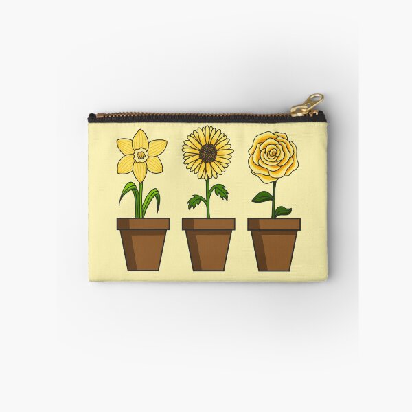 Item preview, Yellow Flower Plant Pots (Yellow Background) designed and sold by C-ArtDesign.