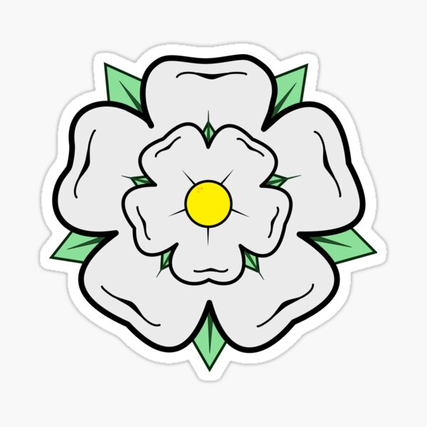 YORKSHIRE WHITE ROSE OF YORK 2 inch round vintage classic car stickers set of 4. 
