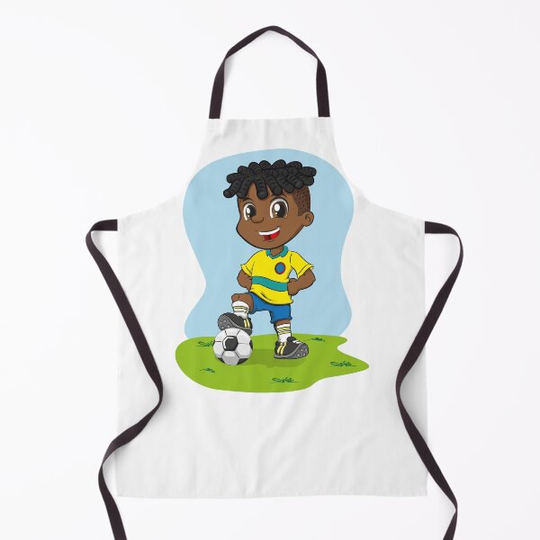 Item preview, Afro-descendant boy soccer player illustration in uniform. Ideal for sports and institutional equipment designed and sold by LucianoCosmo.