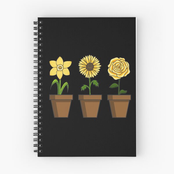 Item preview, Yellow Flower Plant Pots (Black Background) designed and sold by C-ArtDesign.