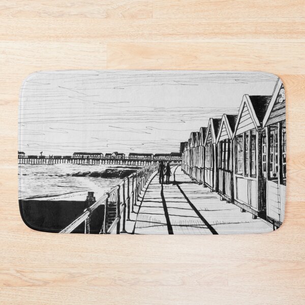 Item preview, Southwold Beach Huts at Sunset Ink Sketch designed and sold by Tom Crittenden.
