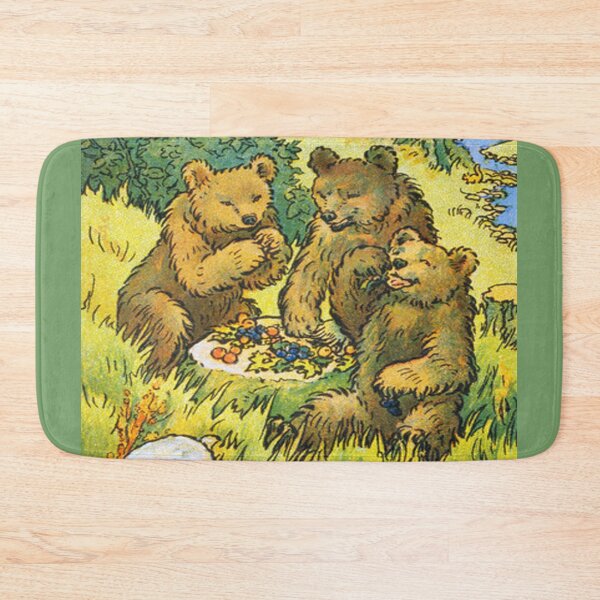 Item preview, Cute Three Bears Family Picnic in the Forest designed and sold by junebug042.