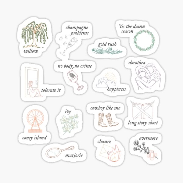 folklore evermore lyrics Taylor Sticker