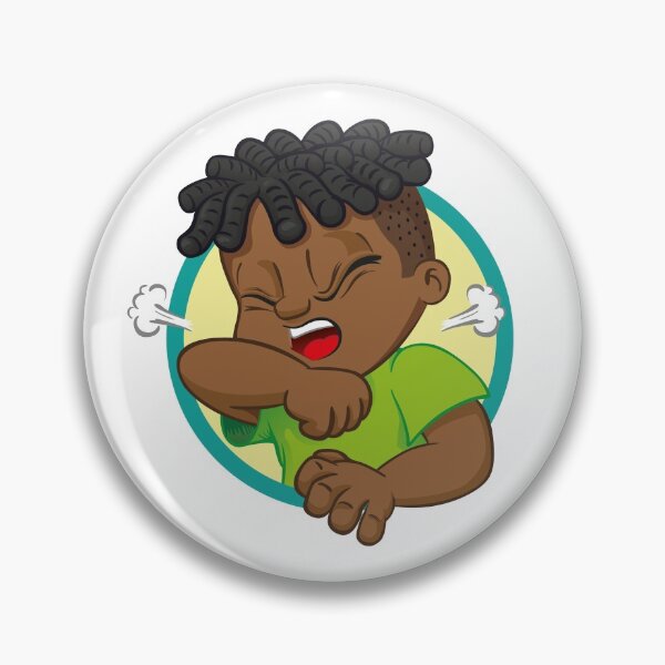 Item preview, Illustration Afro-descendant child with cough symptom. Ideal for health and institutional newsletters designed and sold by LucianoCosmo.