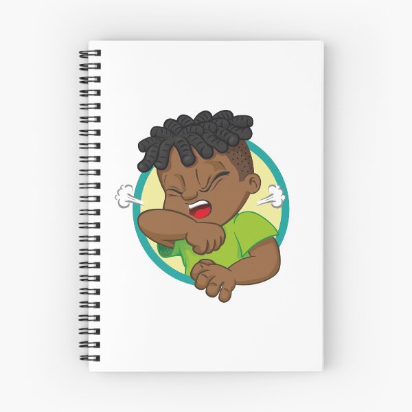 Item preview, Illustration Afro-descendant child with cough symptom. Ideal for health and institutional newsletters designed and sold by LucianoCosmo.
