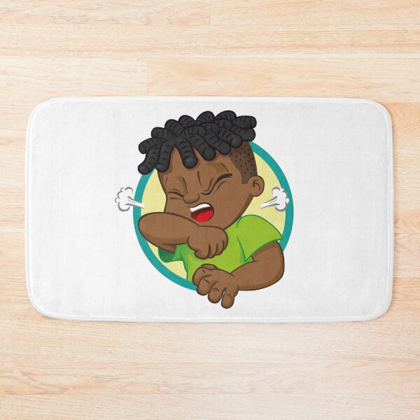 Item preview, Illustration Afro-descendant child with cough symptom. Ideal for health and institutional newsletters designed and sold by LucianoCosmo.