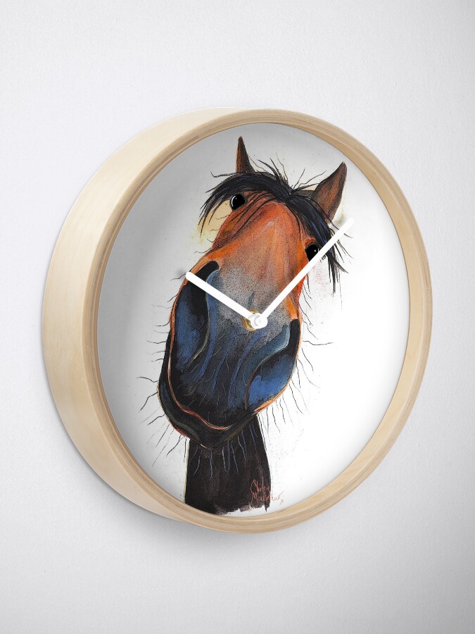 Alternate view of HORSE PRiNT 'HAPPY DAVE' BY SHIRLEY MACARTHUR Clock