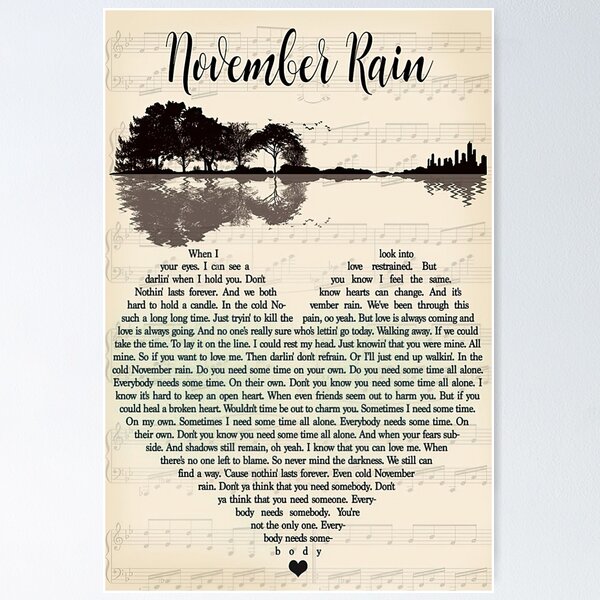 Don't Cry by Guns n' Roses - Song Lyric Art Wall Print – Song Lyrics Art