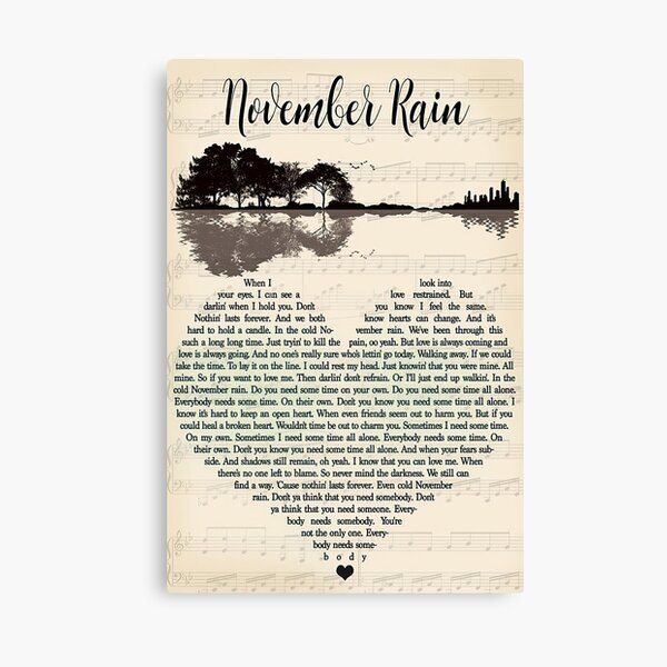 Item preview, November Rain Lyrics Guitar Lake designed and sold by Susanspy007.