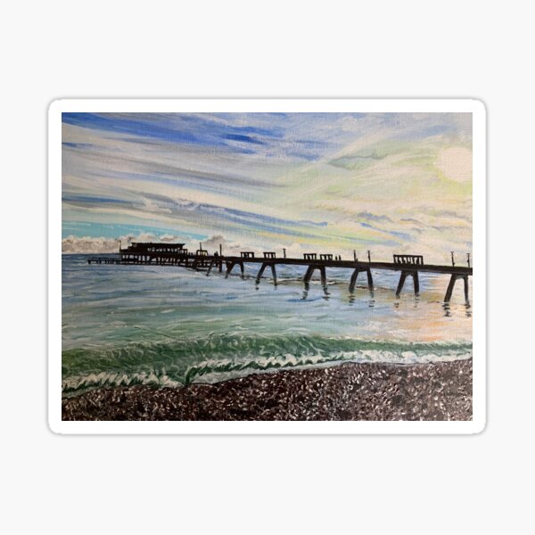 Vista previa del artículo con la obra «Obra de arte original en acrílico de un muelle de trato en Kent, Inglaterra», diseñado y vendido por shaz141.